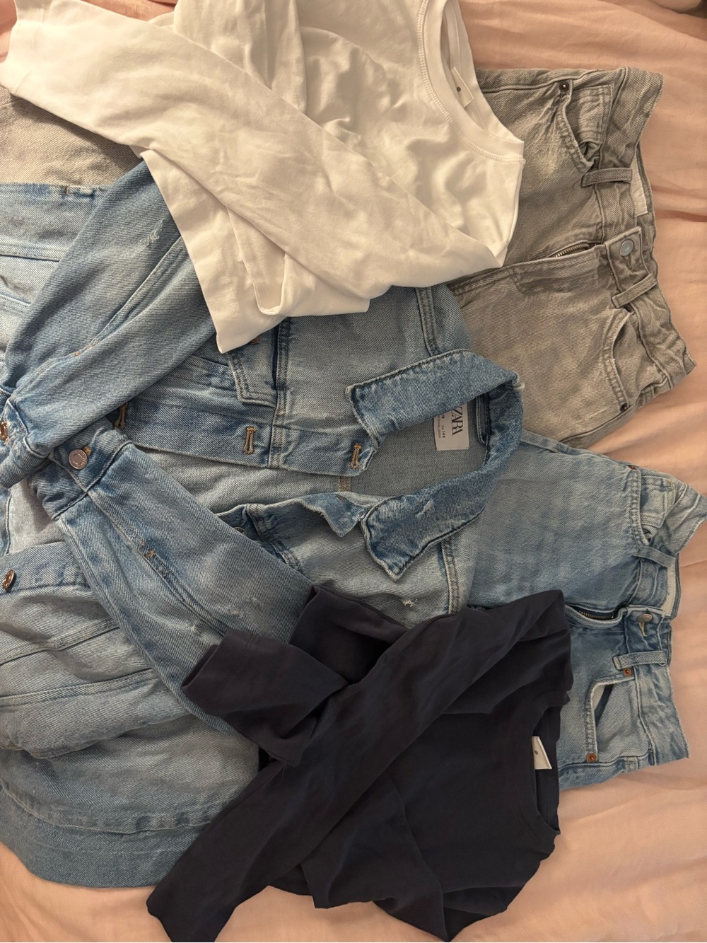 Zara long sleeve shirt and denim jeans + jacket bundle